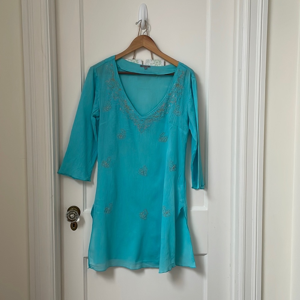 Per Una turquoise beach coverup